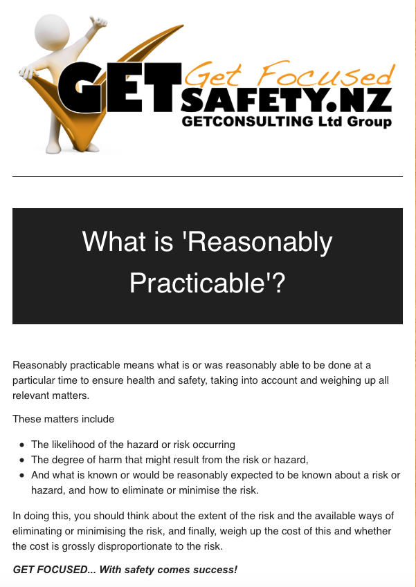 What Does Reasonably Practicable Mean In Health And Safety